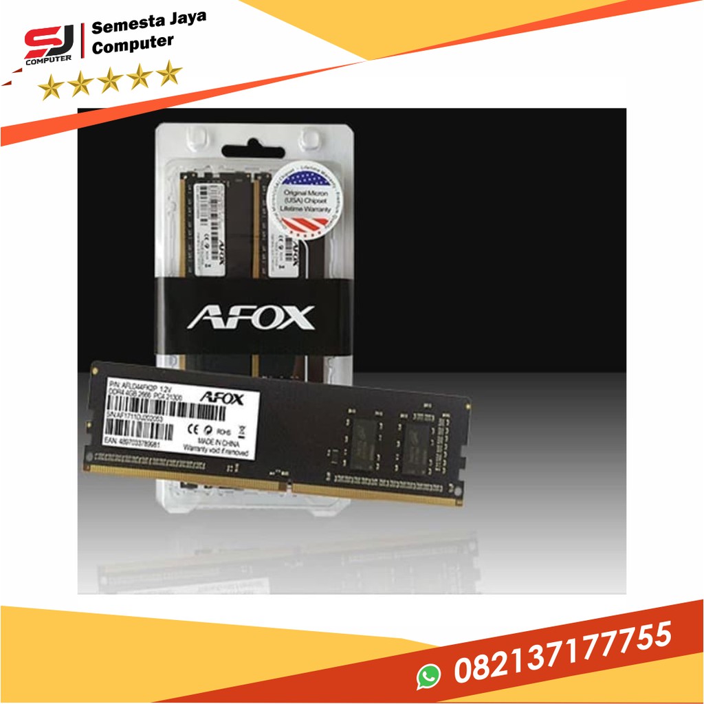 RAM AFOX Longdim 4 GB DDR4 2400 Mhz PC 19200 TERLARIS