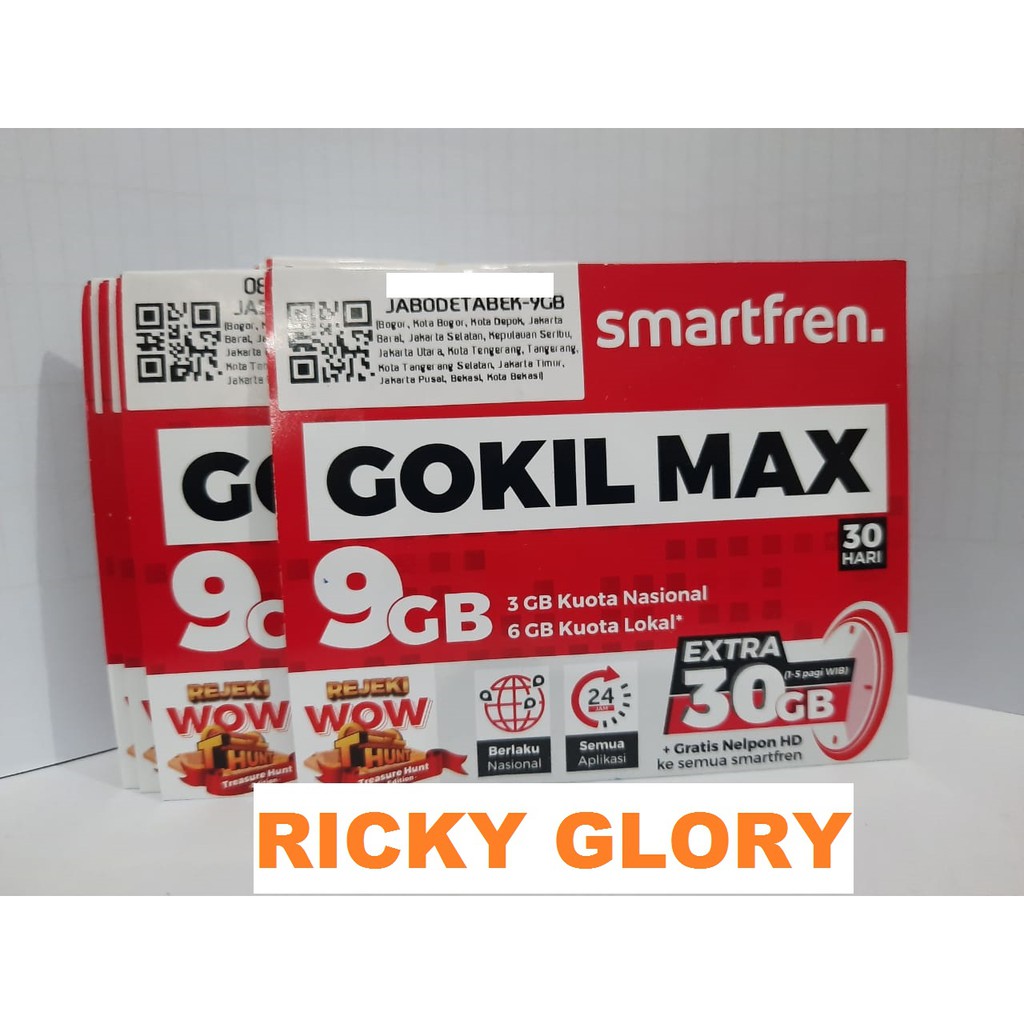 Perdana Smartfren Gokil MAX 9GB Total 39GB