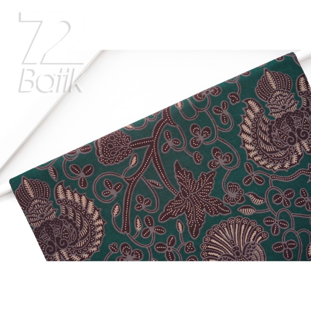 KAIN BATIK KATUN Premium Warna Hijau Tua Ijo Dark Green 729653 Cap 72 Jarik Jarit Samping Kebat Panjang Batik Katun Modern Premium Bahan Seragam Batik Pernikahan Kantor Keluarga Murah Kamen Jadi Batik Bali Lembaran