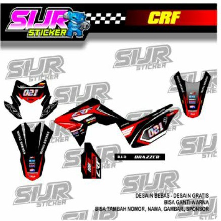 decal CRF, KLX, DTRAKER Kombinasi Hologram bisa costum sesuai keinginan