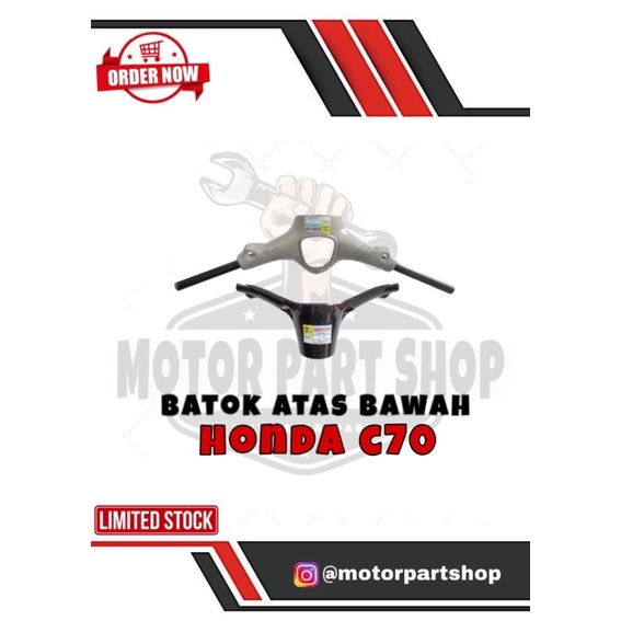 Stang Setang Motor Batok Honda C70 Atas Full Besi Tebal Murah / Stang Stir Batok Atas Bawah C70