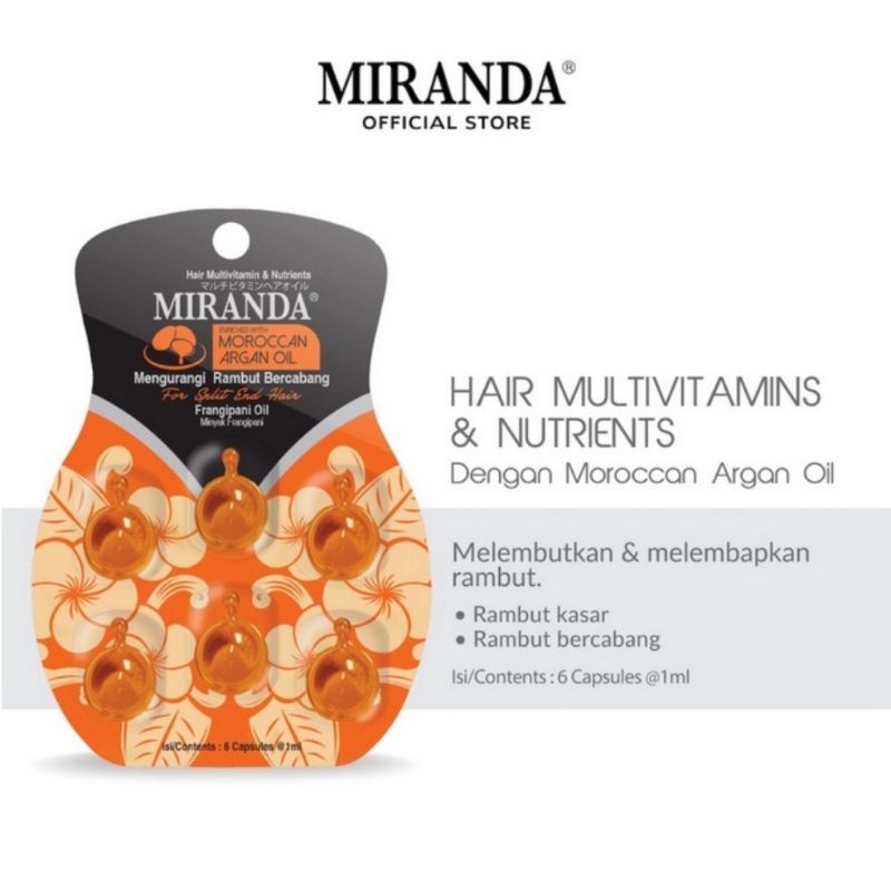 Miranda Hair Vitamin Capsules 6 x 1ml - Vitamin Rambut