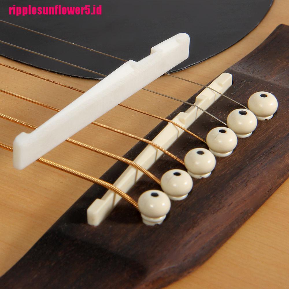 Ivory Bone Bridge Saddle Dan Slotted Nut Untuk 6 Senar Akustik