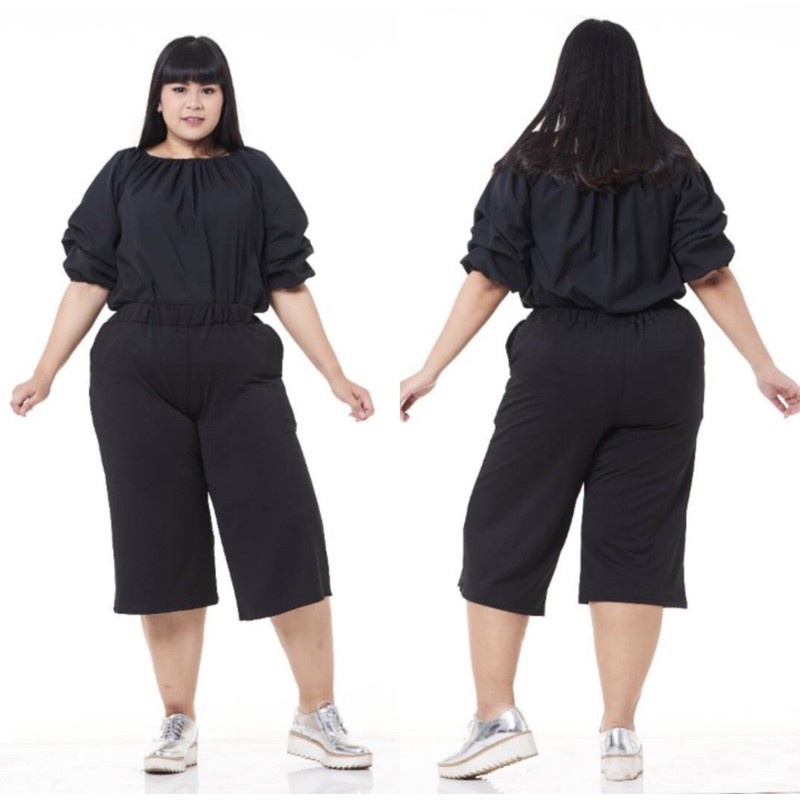 TERMURAH!! CELANA KULOT PENDEK JUMBO WANITA / Kulot Polos Basic XXL Crepe Tebal