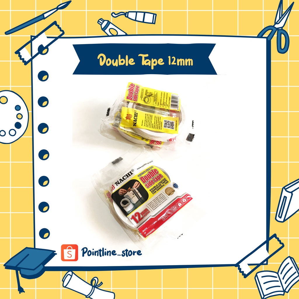 

Double Tape Perekat 2 Sisi Nachi 12mm x 10 Yard 1/2 Inch per pc