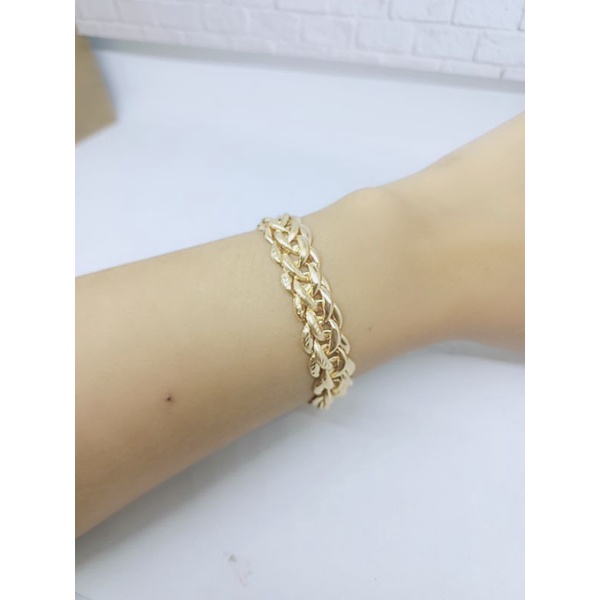 GELANG RANTAI KEPANG BESAR&amp;KECIL+ UKIR BLINK / GELANG PERAK ASLI SILVER 925 LAPIS EMAS/ GELANG FASHION WANITA TERBARU