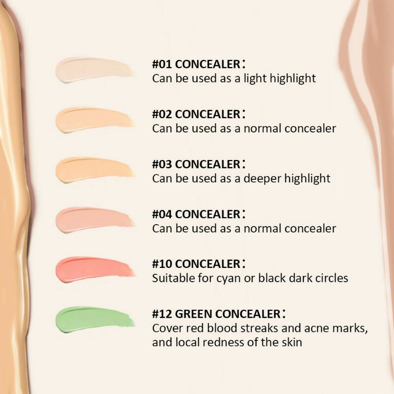 SANIYE【BPOM】 Flawless Concealer Full Coverage Concealer Cair 6 Warna Anti Air Face Kosmetik Concealer &amp; Corrector