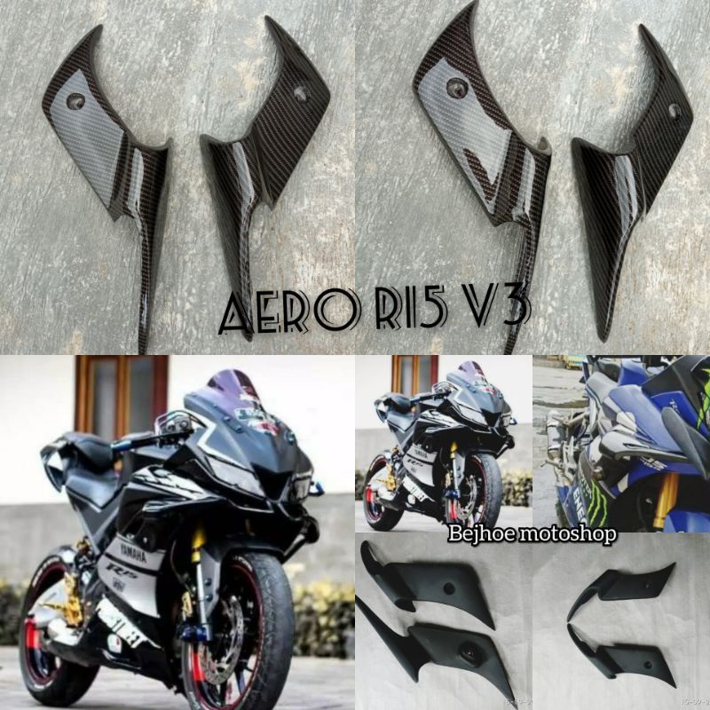 Aero Winglet R15 V3 Model Gp Hitam Carbon