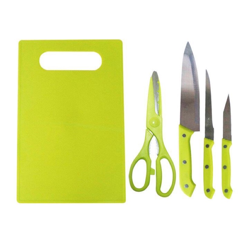 Pisau Dapur Set Alas Telenan Gunting Alat Potong Dapur Mpasi Bayi Memasak