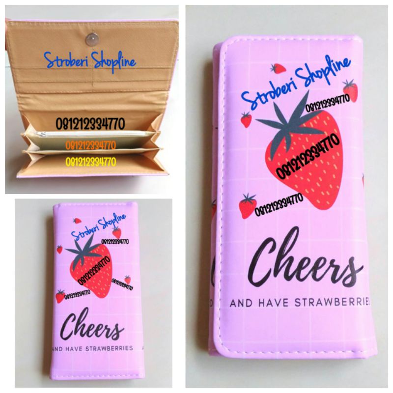 Dompet Lipat Strawberry (DETAIL LIHAT DESKRIPSI)
