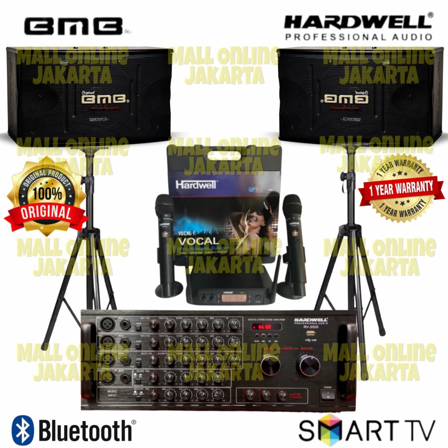 Paket karaoke set Bmb 12 inch sound sytem Hardwell Original rv3000