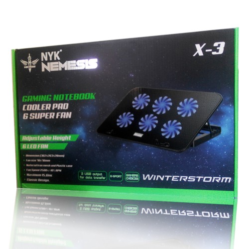 COOLING PAD NOTEBOOK 6 FAN NYK X3 WINTERSTORM FREE MOUSE