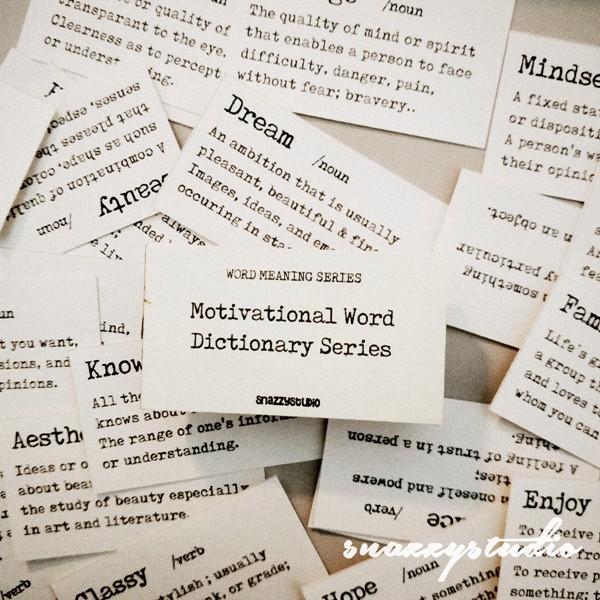 

Vintage Beautiful Words Dictionary Meaning - Aesthetic Words Memo untuk Bullet Journal Jurnal Kit Bujo