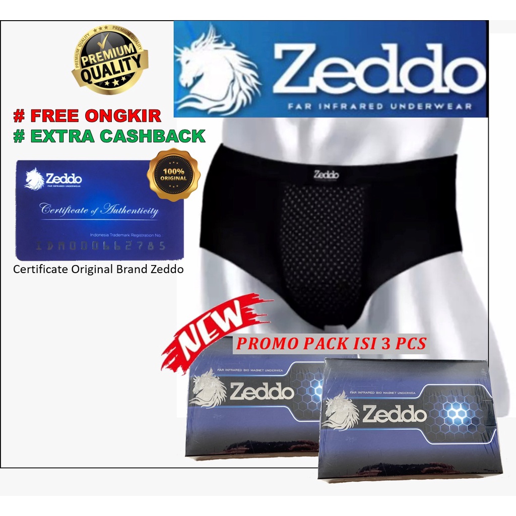 Zeddo Far Infrared Underwear Pakaian Dalam Terapi Unuk Pria (Isi 3 Pcs)