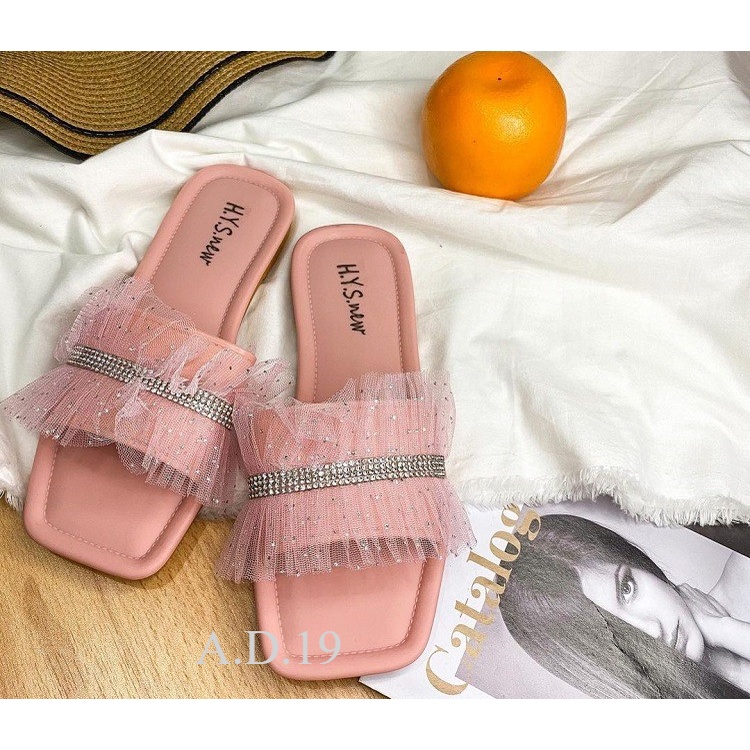 Sendal Wanita Terbaru 2022- Sandal Karet Kekinian- Sendal slop kokop cantik karet bulu  Murah import  Merk H.Y.S 2078 - 3-Sandal Murah - REAL PICTURE