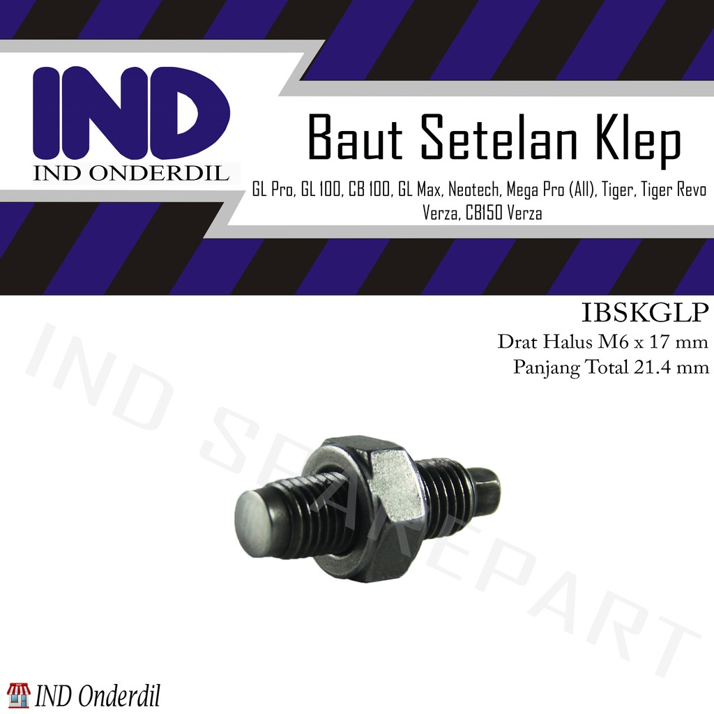 Baut/Baud/Mur Setelan/Stelan Klep/Valve Set Sport Honda GL Pro/Max/CDI/100/CB/GL/Verza/CB 150/Verzha