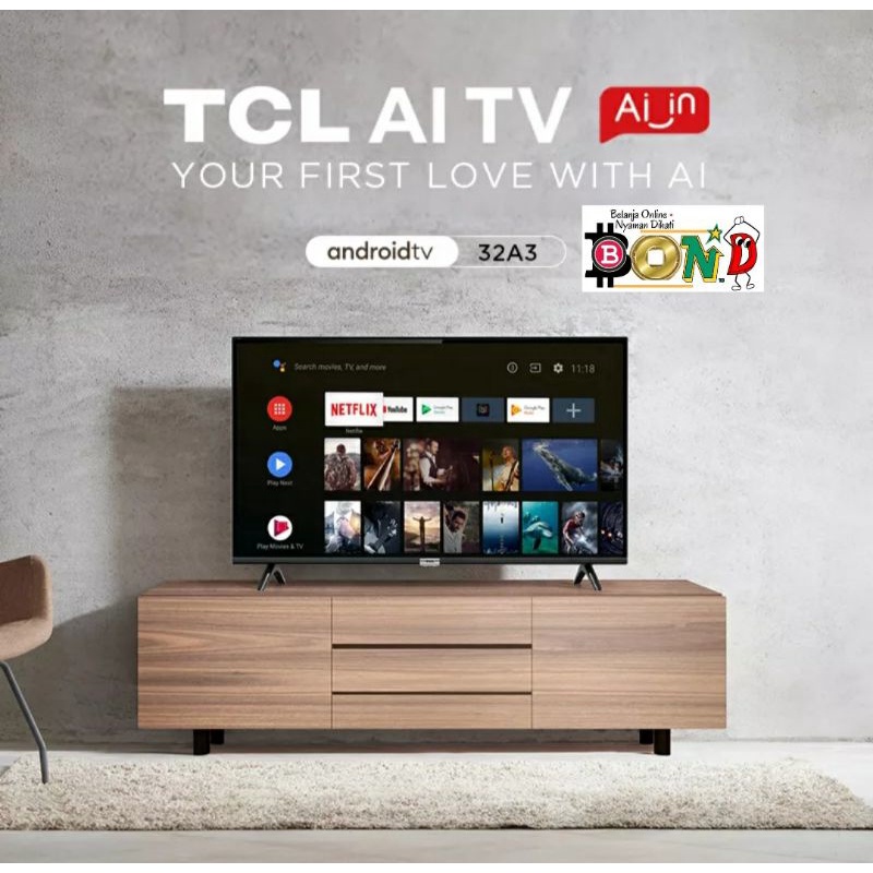 TCL Led TV 32A3 Smart Digital Android TV 32inch Garansi Resmi