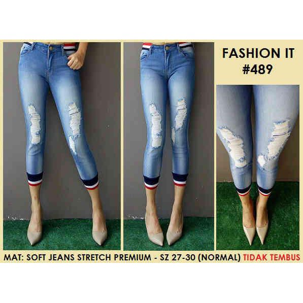 Celana Jeans Ripped Import Fashion It #489 Size 27 - 30