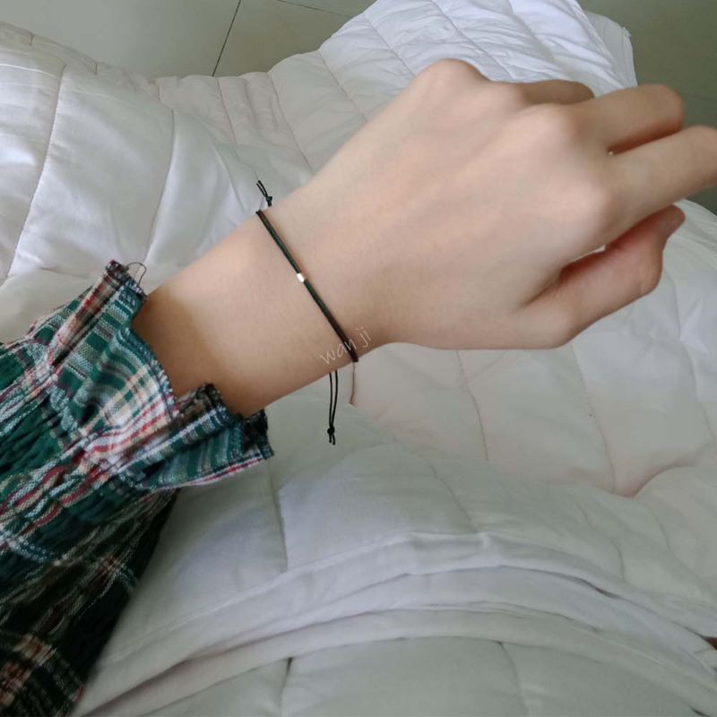 GT-04 TINY 2 TALI SILVER MINI PIPE Gelang Super Simple Cute