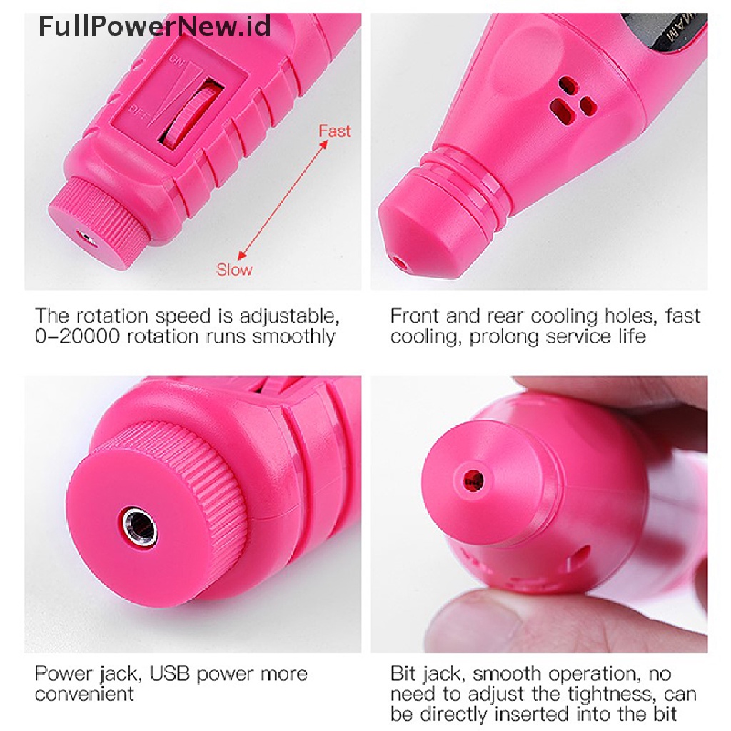 (Full) Alat Kikir Kuku Elektrik Portable Bahan Akrilik Untuk Manicure / Nail Art