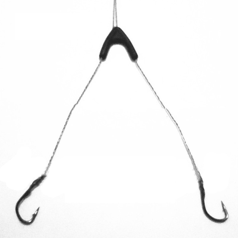 Double Hooks Contractor Fishing Line Kail Pancing 50 PCS HITAM