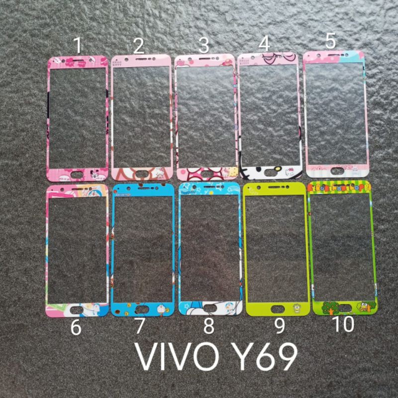 Tempered glass Vivo Y69 motif gambar karakter anti gores kaca screen guard