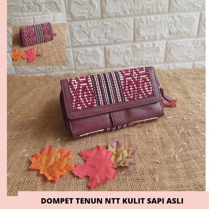 DOMPET ETNIK WANITA KULIT ASLI TENUN ALT-4