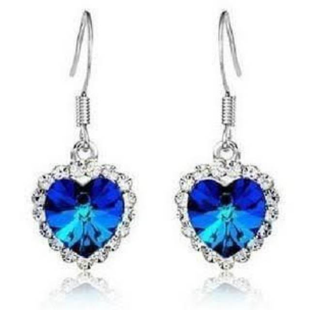 Anting titanic anting heart of ocean titanic earings permata love import stainless
