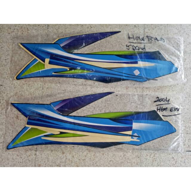 Striping sticker standar honda GL max 2004 hitam biru