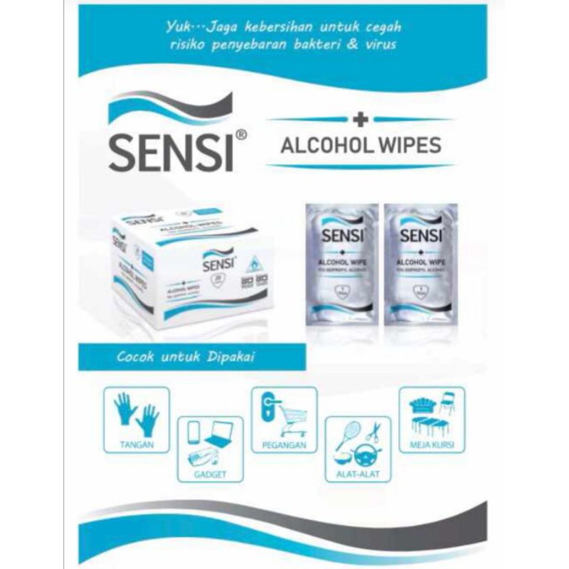 Alkohol Wipes Sensi 70 % - Tisu Basah Alcohol Sensi Isi 20 Sachet