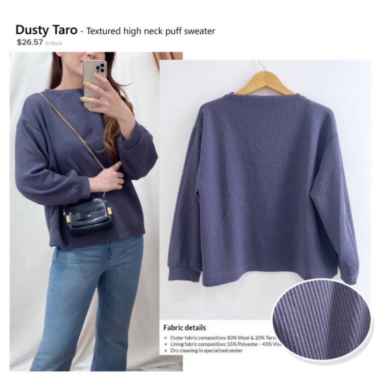 uniqlo textured high neck puff sweater