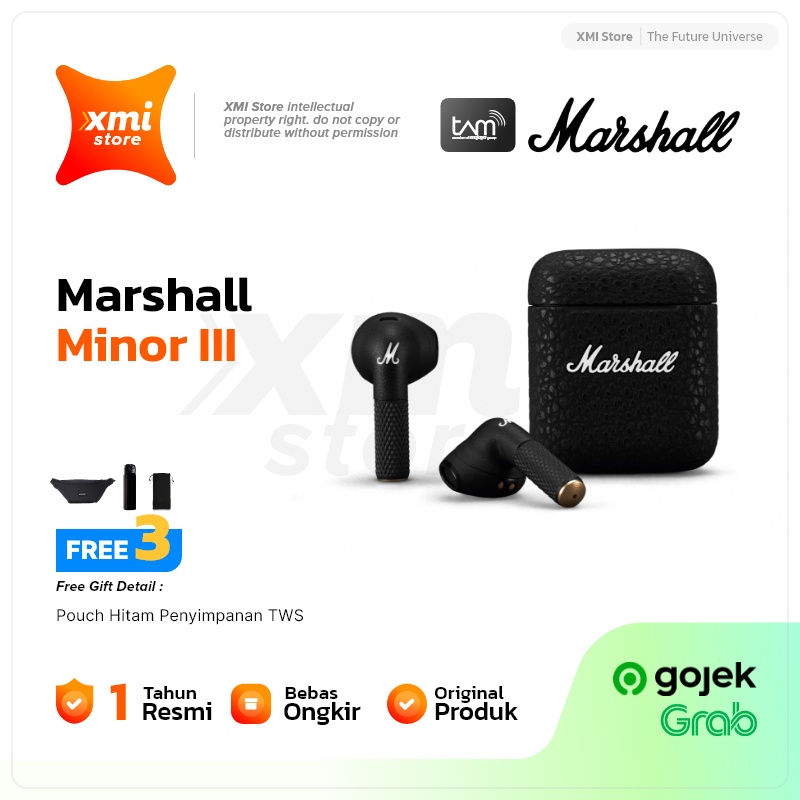 Marshall Minor III / Minor 3 True Wireless Earphones Garansi Resmi