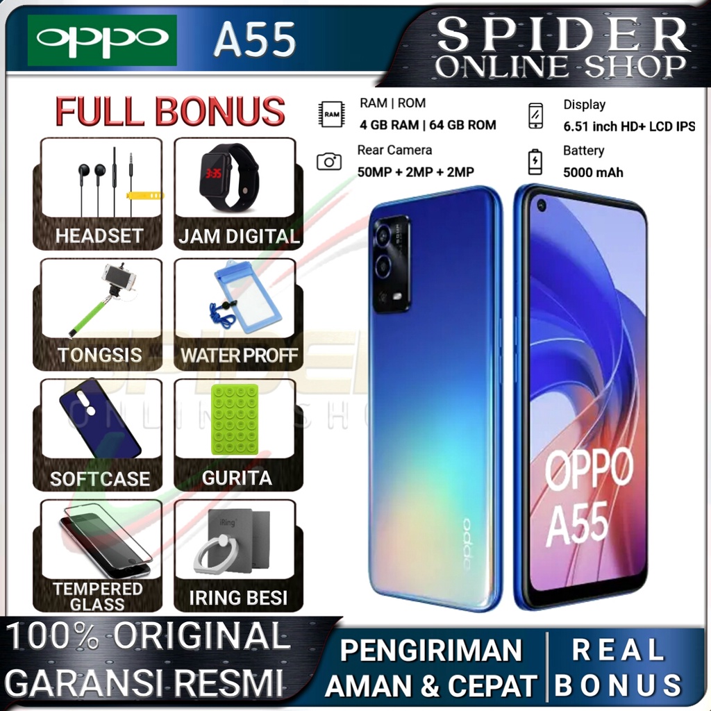 OPPO A55 RAM 4GB ROM 64GB GARANSI RESMI OPPO