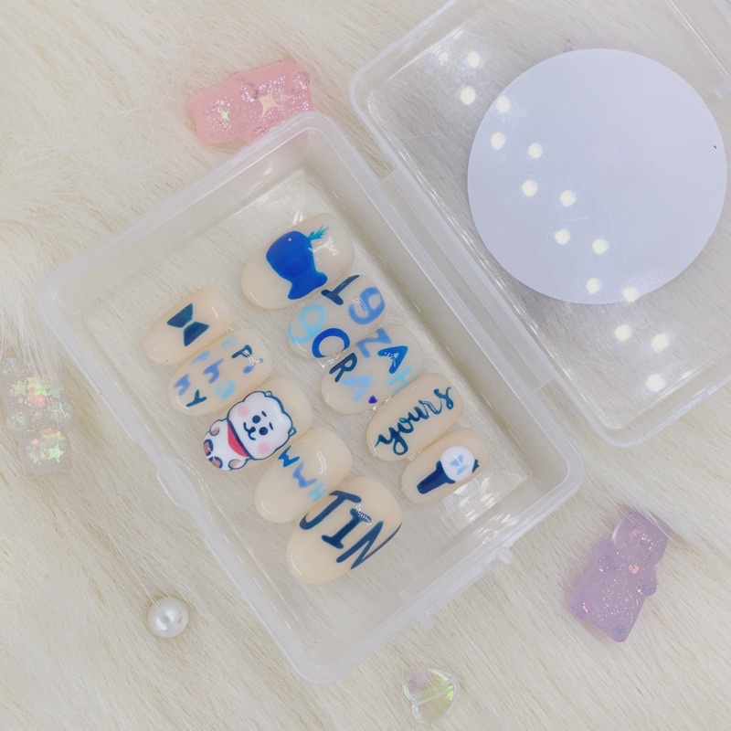RJ Kore BTS custom press on nails nail art gel kuku palsu