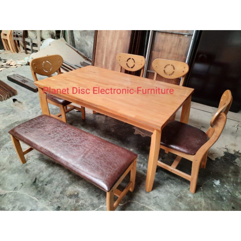 Meja makan kayu solid Meja teras meja taman