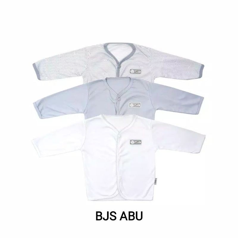 Fluffy Baju Panjang Bayi Kancing Depan S/M/L