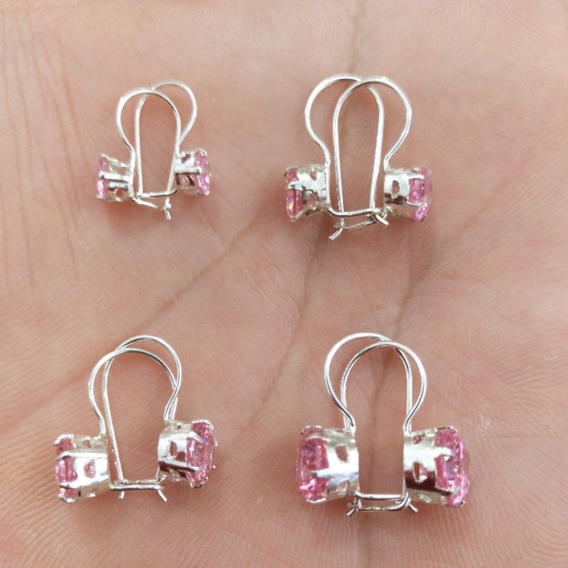 ANTING DESI MATA PINK PERAK 925 SILVER