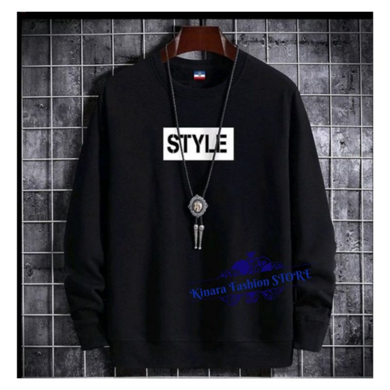 Sweater Crewneck Jaket Outerwear Pakaian Pria Wanita Oversize Korean Style STYLE BASIC