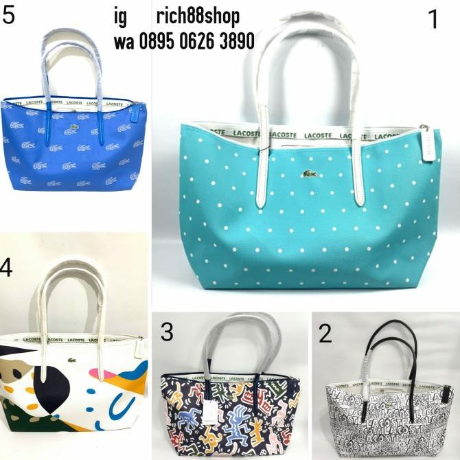 tas / tote bag Lacoste Motif Huruf / Tas Import / Tas Wanita