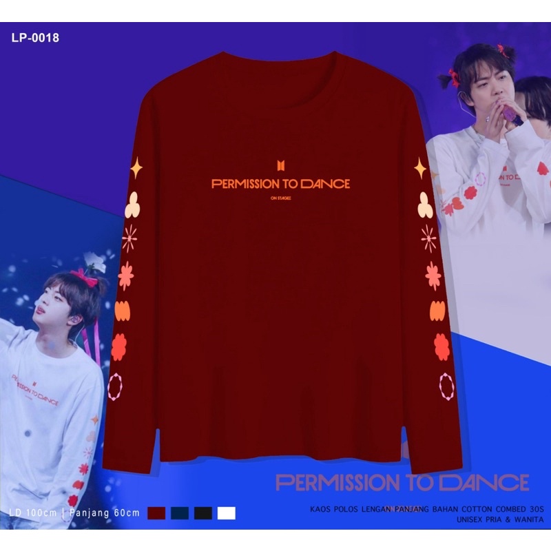 KAOS / BAJU LENGAN PANJANG PERMISSION TODANCE / ARMY INDO / BTS / REAL PICTURE