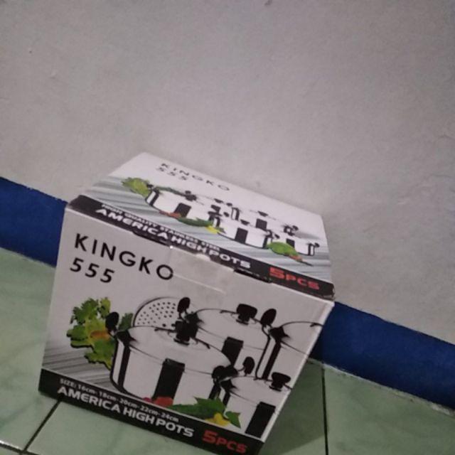 Panci Kingko Set Isi 5 Pcs + 2 Steamer Kukus Kukusan Pengukus Stainless Steel