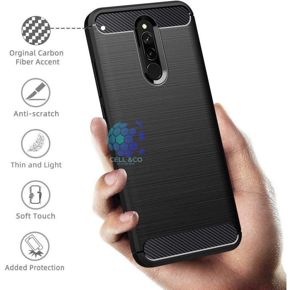 CASE CARBON XIAOMI REDMI 8 casing hp silikon softcase case premium carbon cover