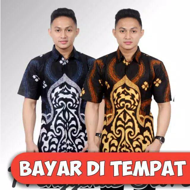 Seragam Batik Cowok Pekalongan / Seragam Atasan Batik Pria Kombinasi Prada Pekalongan