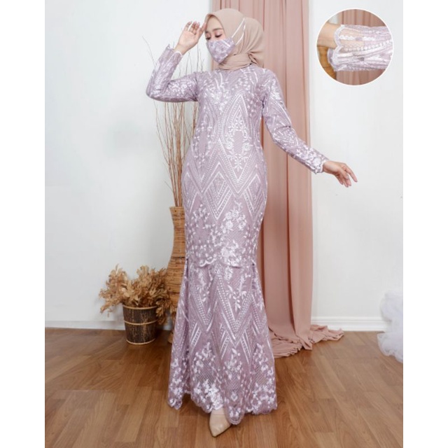 GAMIS DUYUNG MODERN/GAMIS TULLE TERLARIS/GAMIS LILAC