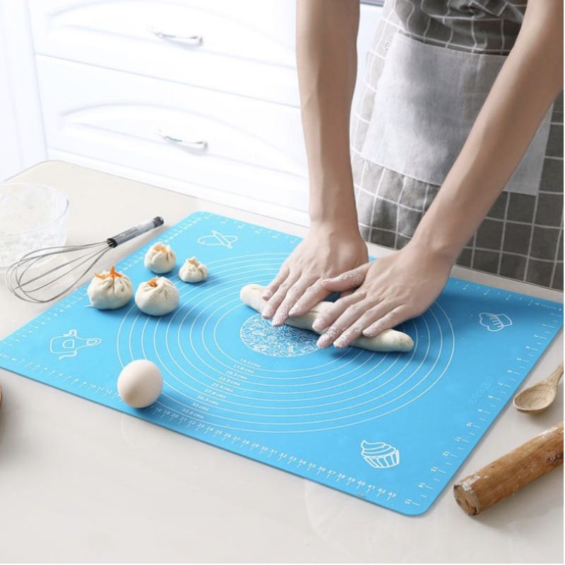 0Alas Adonan Kue Silikon 40x50Cm Anti Lengket Baking Mat Tatakan Giling Roti Donut