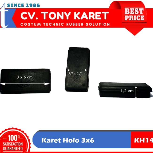 Karet HOLO 3x6 cm - Karet Kaki Kursi / Kaki Meja / Tutup Besi