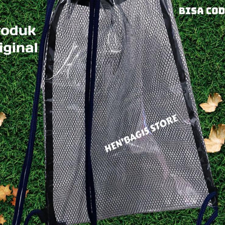 Top Produk.. tas bacpack tas serut transparan pria wanita string bag anti air pria wanita mika tebal