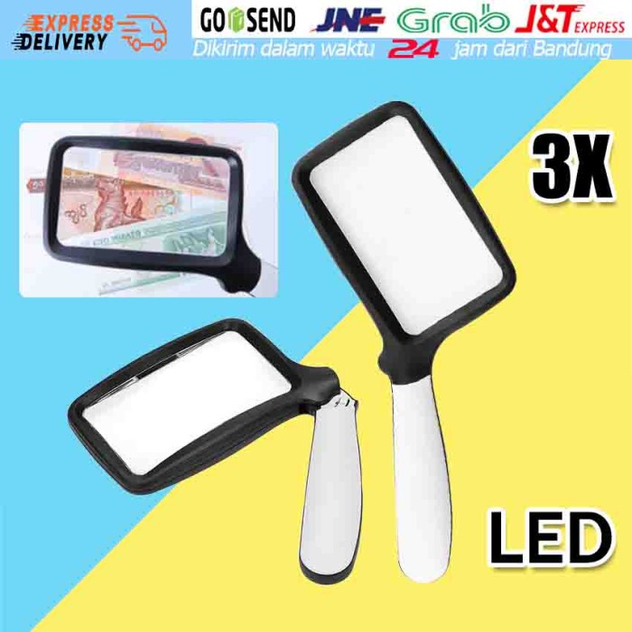 

2 dalam 1 bisa lipat magnifier kaca pembesar dengan lampu 5 led lalaindah456