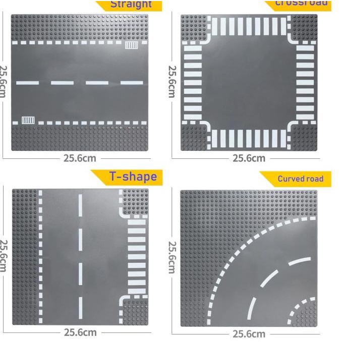 32X32 Baseplate Jalanan Road Street Alas Tatakan Brick City Wange Loz