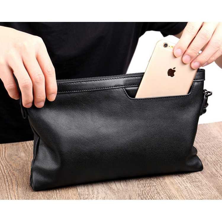 Clutch Pria Kulit Handbag Cowok Keren Hand Bag Panjang Cowo Cluch Murah Kekinian Tas Tangan